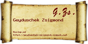 Geyduschek Zsigmond névjegykártya
